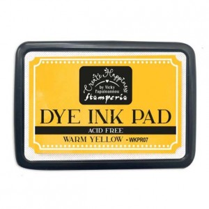 Штемпельная подушка DYE INK PAD WARM WKPR07 "Тёплый жёлтый" Stamperia, 8х6 см